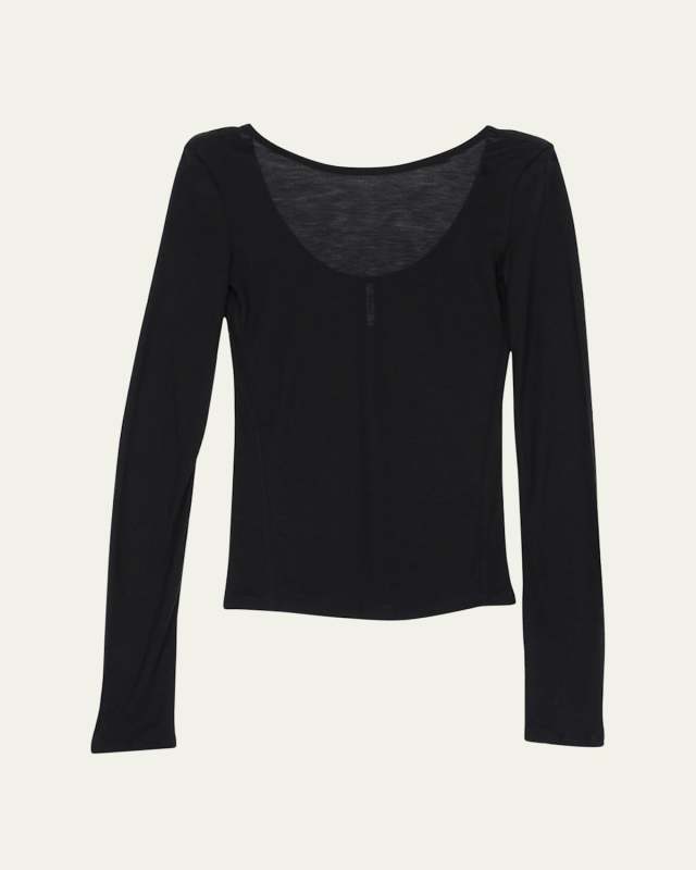 Long-Sleeve Low Back Tee